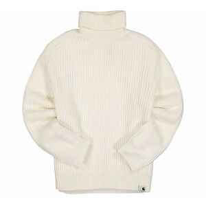 Carhartt WIP Mia Sweater Women's XS Cream Ribbed Turtleneck Knit Relaxed